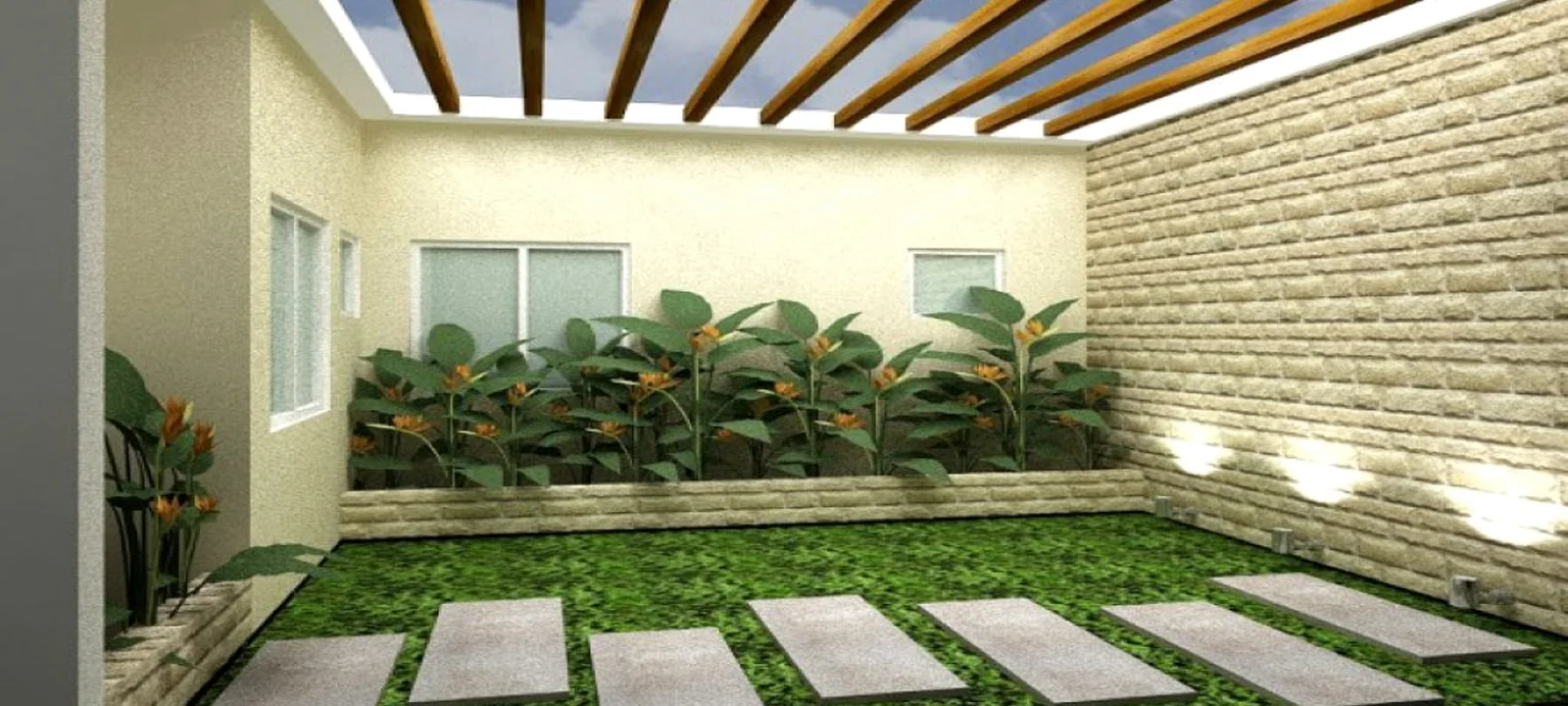 Modern landscape execution with hardscape and planting by Win Landscape in Chennai
