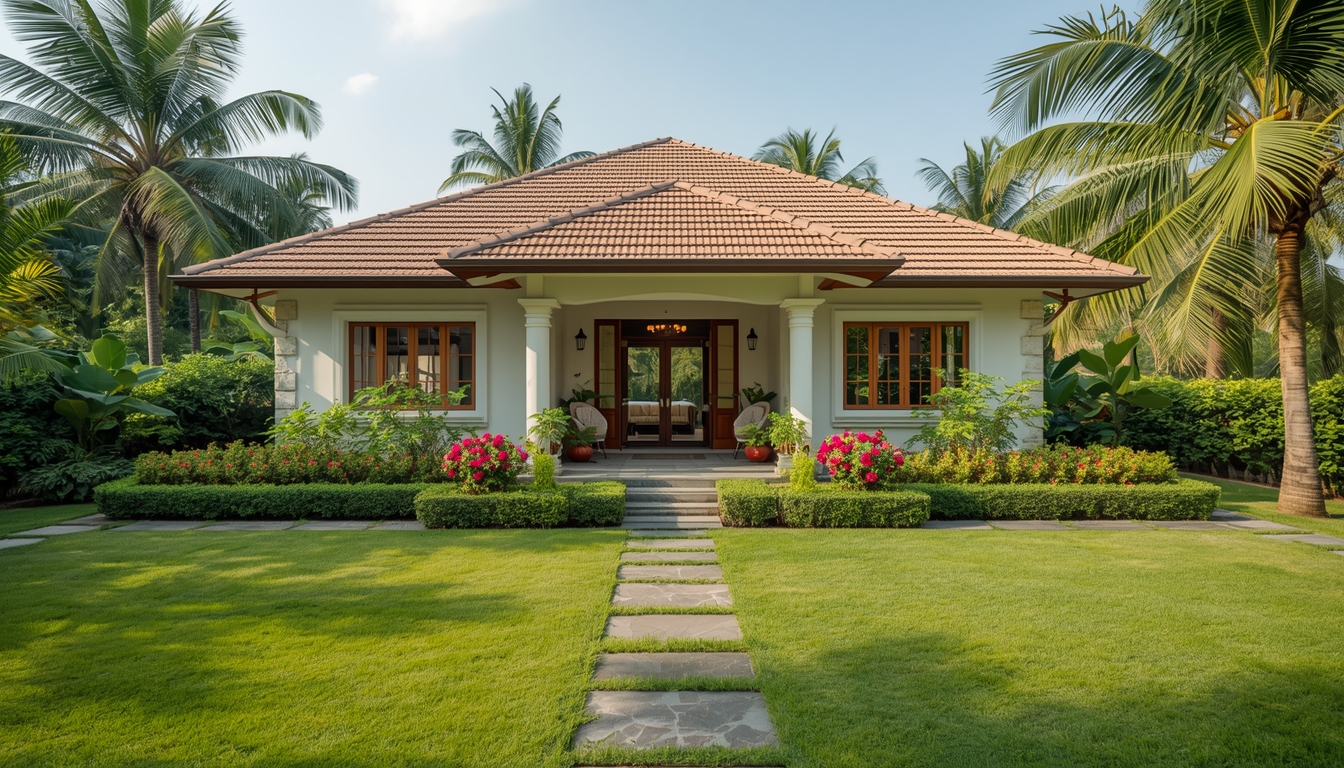 Residential landscape design for a Chennai home garden