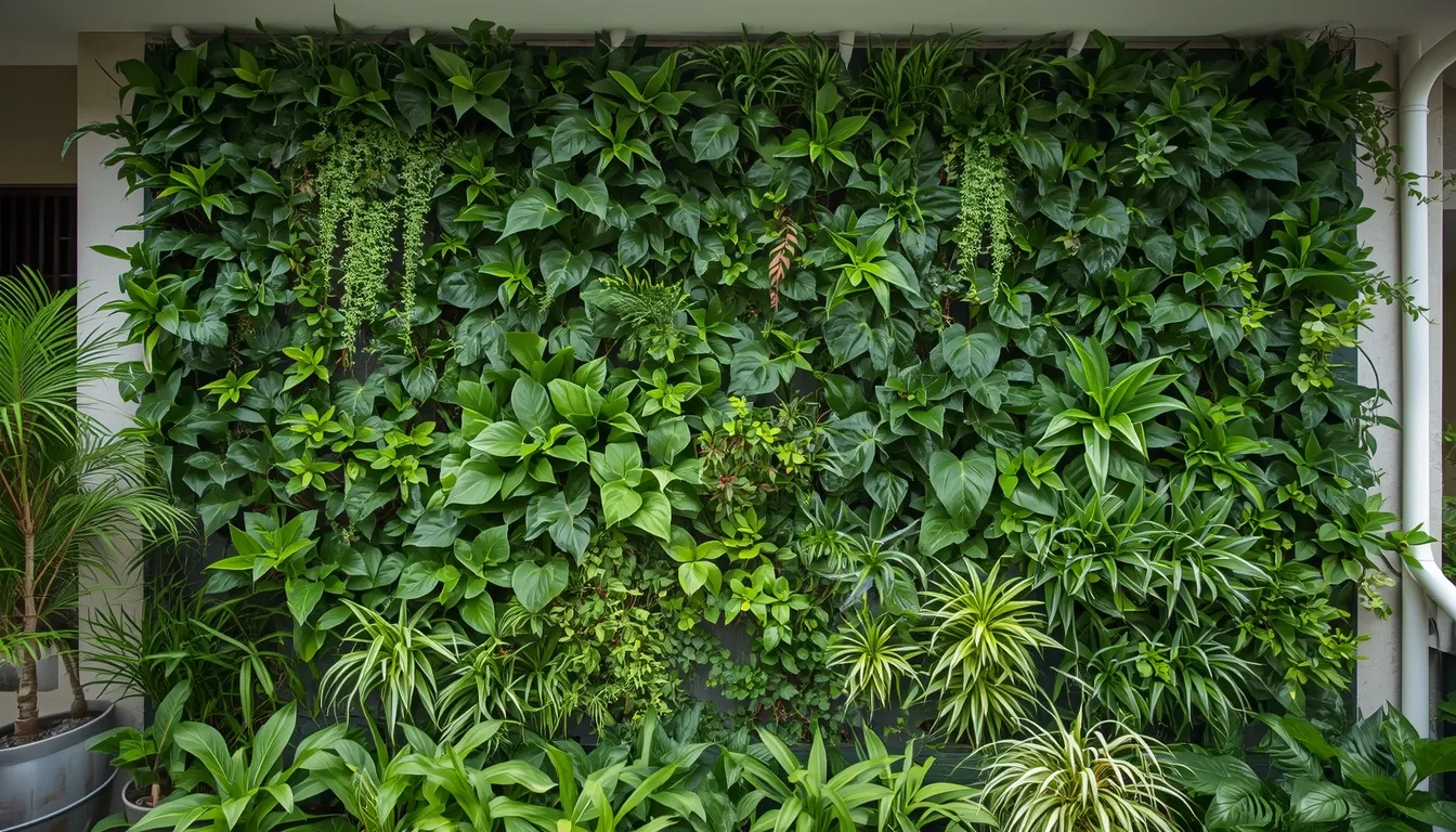 Vertical garden installation in Chennai - living green wall
